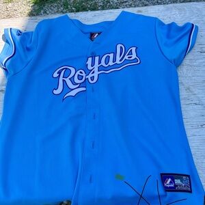 Majestic Light Blue Royals Kids Jersey